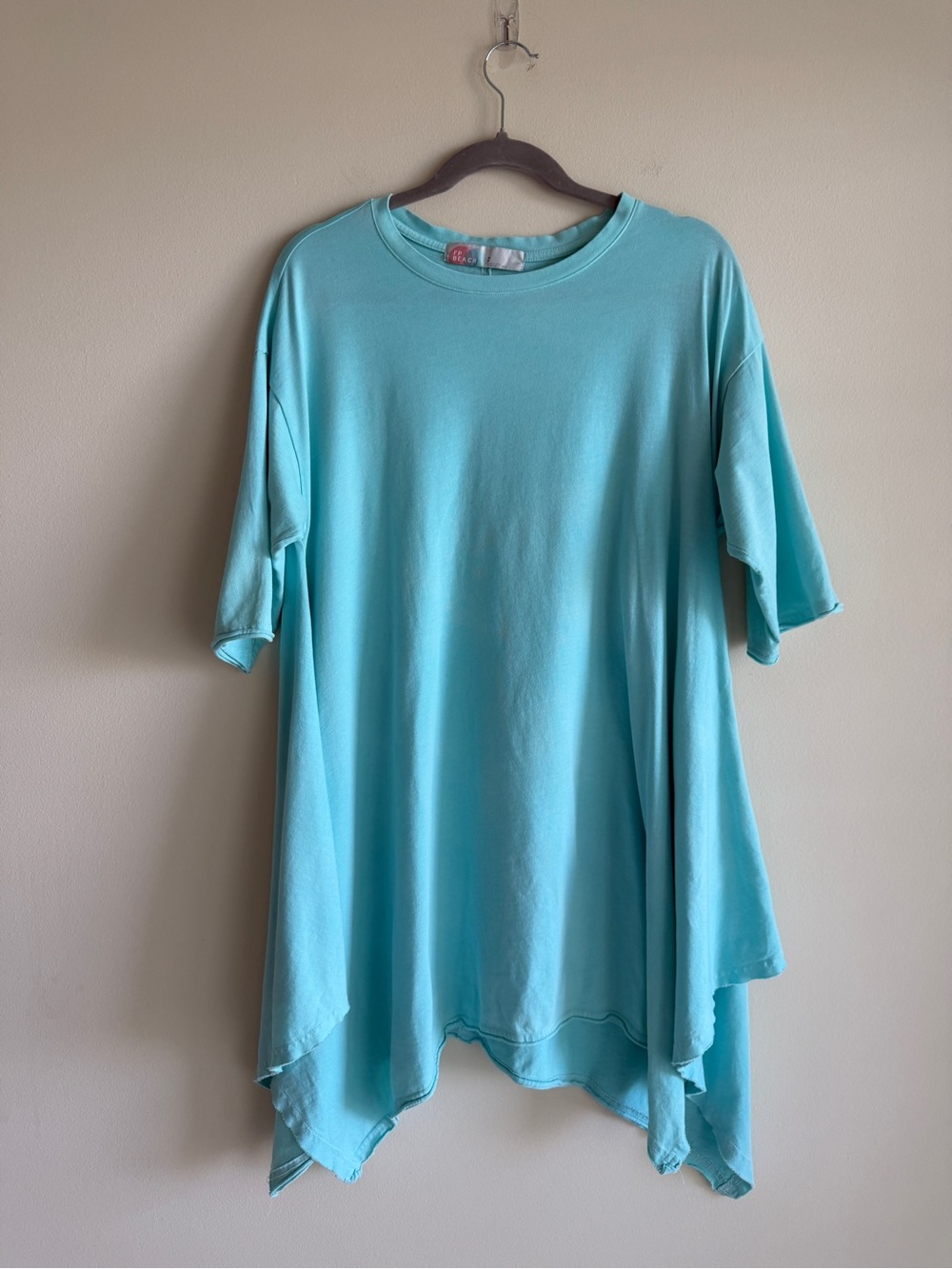 Free People FP Beach Kahana Tunic Dress XS Aqua Oversized Tee - Picture 2 of 8